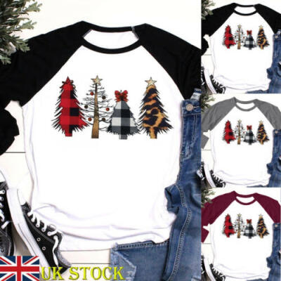 

UK Women Christmas Party Blouse T-Shirt Top Long Sleeve Casual Xmas Pullover