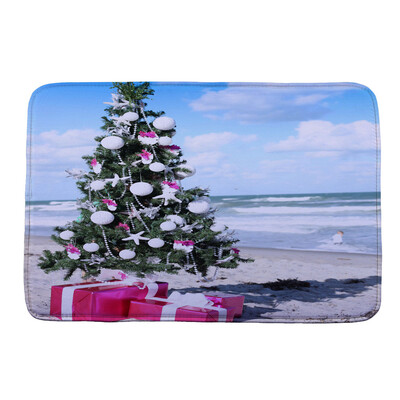 

Gobestart Christmas HD Printed Non-Slip Bath Mat Absorbent Home Decor G