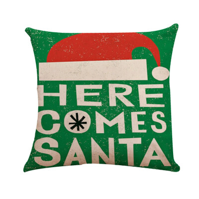 

Tailored Xmas Cotton Pillow Case Linen Cushion Cover Merry Christmas Home Decoration