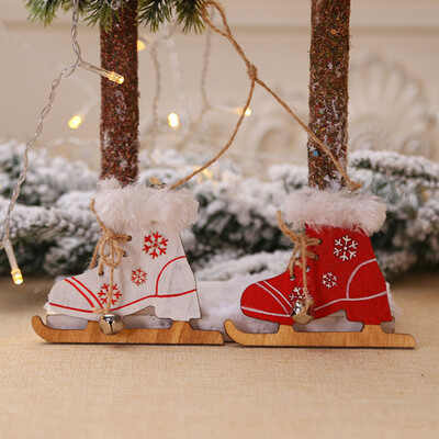 

Tailored Christmas Glove ski boots Wooden Pendants Xmas Tree Ornaments Home Hanging Decor