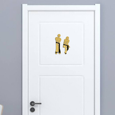 

Gobestart Toilet Room Sign Decorative Bathroom Sign For Hotel Bar Restaurant Mirror Wall