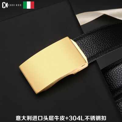 

Leather Mens Italy imported suede leather casual business wild steel buckle automatic buckle belt mens leather