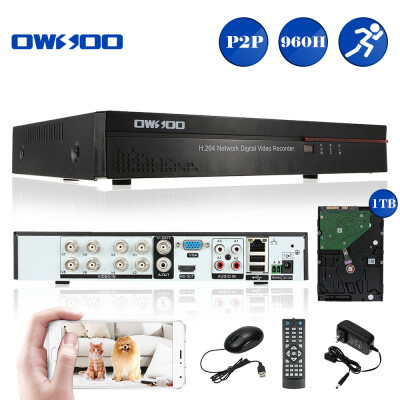 

OWSOO 8CH Channel Full 960HD1 H264 HDMI P2P Cloud Network DVR Digital Video Recorder 1TB Seagate Hard Drive support Audio Reco