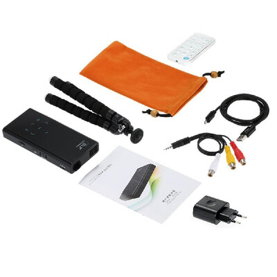 

E06 Mini DLP Projector HD 1080p 120 Lumens 20001 Contrast Ratio Beamer HD AV SD USB Tripod for Tablet PC NoteBook Laptop