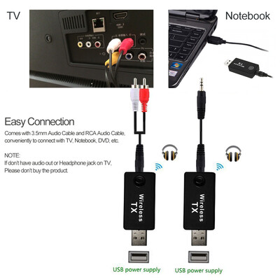 

TX9 Wireless Bluetooth Transmitter Stereo Music Stream Transmitter Audio Adapter for TV DVD PC CD Player MP3MP4