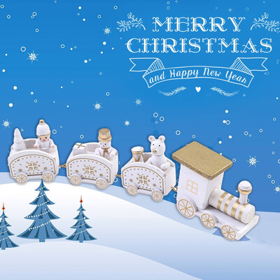 

Siaonvr Christmas Train Painted Wood With Santabear Xmas Kid Toys Gift Ornament Toy