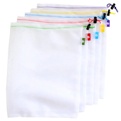

5Pcs Home Kitchen Reusable Fruit Vegetable Mesh Storage Container Shopping Bag