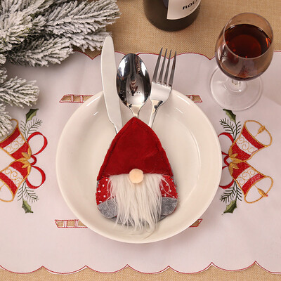 

Tailored Christmas Decorative Tableware Fork Set Christmas Hat Storage Tool
