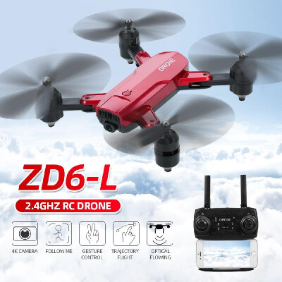 

ZD6- 24GHz RC Drone with Camera 4K Wide Angle RC Quadcopter with Optical Flow Positioning Trajectory Flight Follow Me Gesture Co