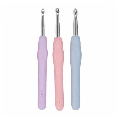 

3pcsset Soft TPR Handle Aluminium Crochet Hooks Craft Knitting Needles Kit