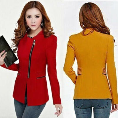 

Women Casual Long Sleeve Cardigan Suit Coat Blazer Biker Jacket Outwear Tops