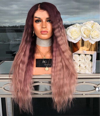 

〖Follure〗Women Long Curly Straight Wavy Synthetic Full Hair Wig Pink Purple Cosplay