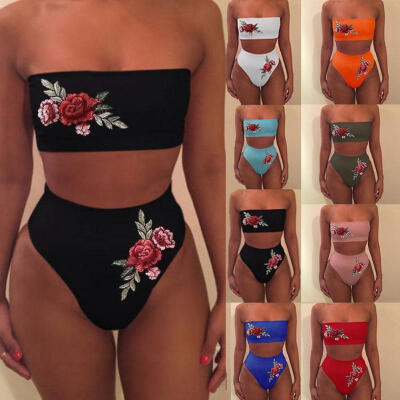 

2PCS Women&39s Bikini Push-up Padded Strapless Bras Swimsuit Bathing Suit Swimwear