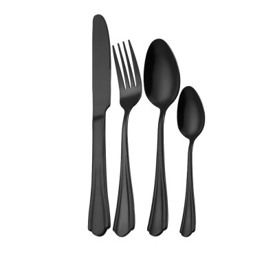 

Gobestart 4PCSet Stainless Steel Upscale Dinnerware Flatware Cutlery Fork Spoon Black