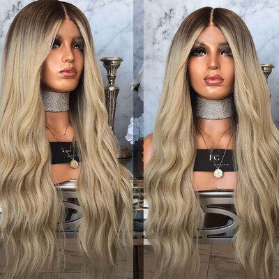 

Tailored Womens Fashion Front lace Wig Gray Synthetic Hair Long Wigs Wave Curly Wig