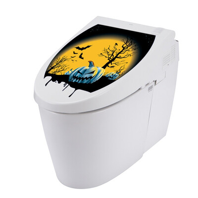 

Halloween Props Decorations Toilet Seat Cover Sticker Waterproof Scary Horror Toilet Poster Stickers Bathroom Accessories