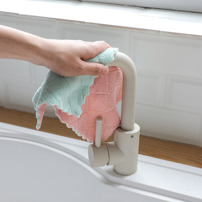 

Siaonvr Nonstick Oil Coral Velvet Hanging Hand Towels Kitchen Dishclout