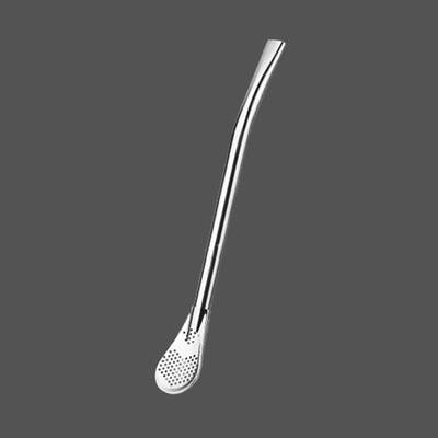 

Stainless Steel Drinking Double Use StrawFilter Reusable Teaspoons for Hot Coffee Beverages