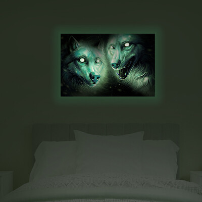 

Gobestart Wolf Luminous Wall Sticker Glow In The Dark Home Decor Stickers Room Wall Decal