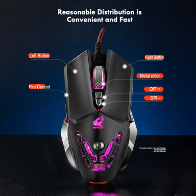 

RGB Mechanical Mouse Wire Game Mouse Four Color Breathing Game Mouse V9 Black