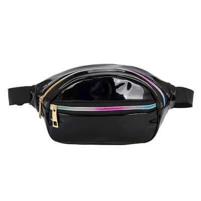 

Punk Laser Shoulder Waist Handbags Women Bright Leather Fanny Chest Bags
