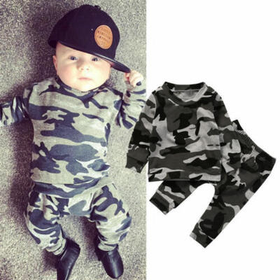 

Newborn Baby Boy Girl Long Sleeve T-shirt Tops Pants Outfit Set Clothes