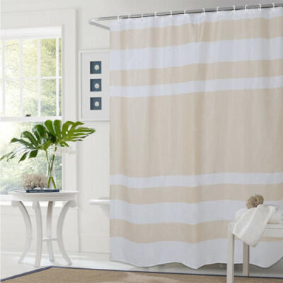 

Shower Curtain Stripes Bathroom Waterproof Bath Curtain with Hooks Room Decor CA