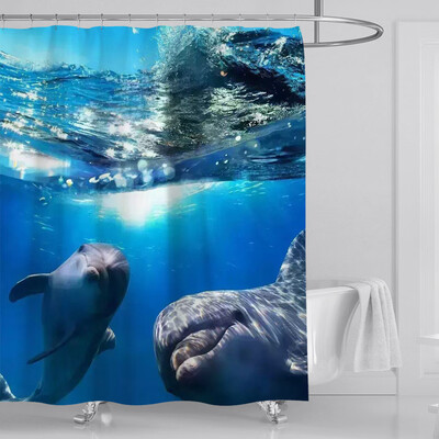 

Toponeto New Waterproof Shower Curtain with 12 Hooks 3D Printed Bathroom Polyester