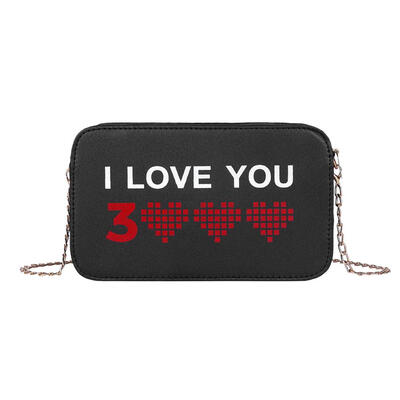 

Small Letter I LOVE YOU Print Shoulder Handbags Women Chain Crossbody Bags