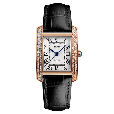

SKMEI 3ATM Water-resistant Fashion Casual Watch Women Quartz Watches Genuine Leather Wristwatch Female Relogio Musculino