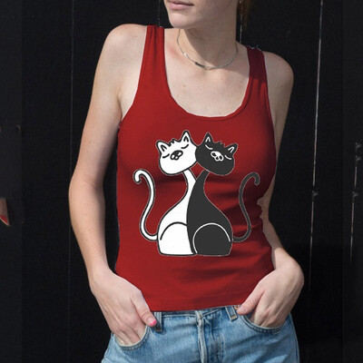 

Nomeni Summer Women Fashion Casual Print Tank Tops Casual Sleeveless Tee