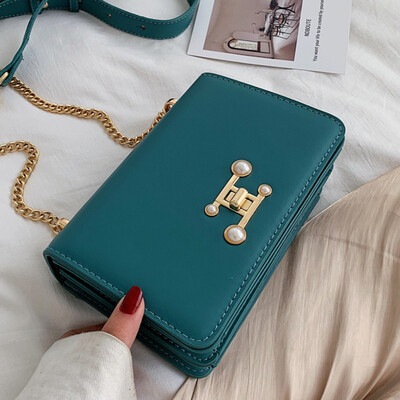 

North bag small bag women 2019 new tide Joker chain shoulder bag simple Joker texture slung small square bag