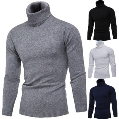 

Mens Thermal Cotton Turtle Neck Skivvy Turtleneck Sweaters Stretch Shirt Tops