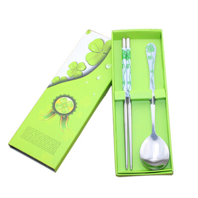 

2Pcs Portable Metal Tableware Outdoor Picnic Camping Cutlery Chopsticks Spoon