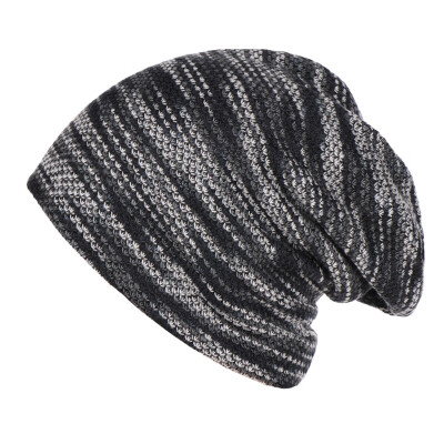 

Tailored Fashion Women Mens Warm Striped Knitted Outdoors Casual Hat Ruffle Wrap Cap