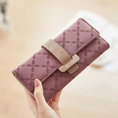 

Tailored Womens Fashion Buckle Wallet Multi-Card Long Wallet Personality