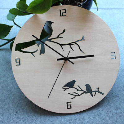 

Siaonvr 1pc Wooden Wall Clock Decorative Hollow Silent Wall Clock for School Office Home