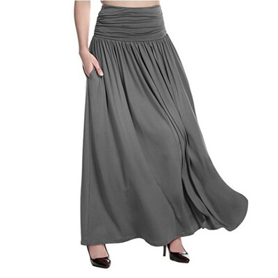 

Women High Waist Flared Pleated Long Dress Gypsy Maxi Skirt -5xl Plus Size