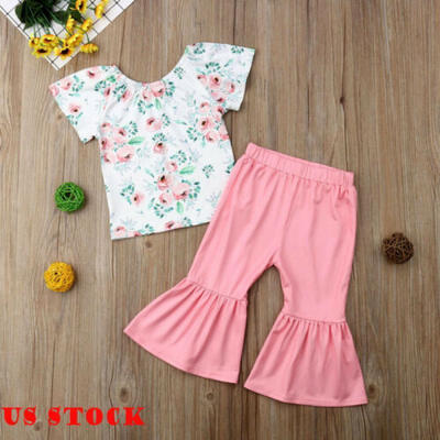 

Toddler Kid Baby Girls Summer Floral Tops T-shirtPants Outfits Clothes 2pcs Set
