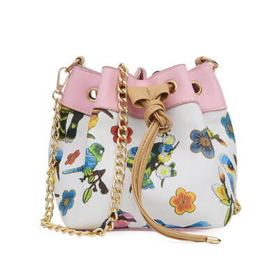 

Printing Drawstring Shoulder Handbags Women PU Leather Chain Crossbody Bags