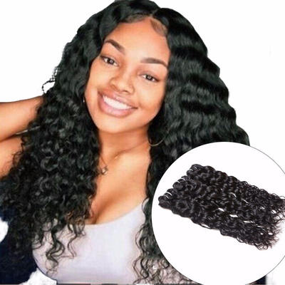 

Malaysian Water Wave Human Hair 3 Bundles Natural Color 100 Bouncy Non Remy Hair Extension 10-28