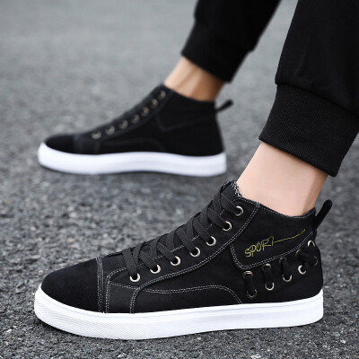 

Mens Shoes Summer Fashion Leisure High-Up Canvas Board Shoes Autumn Baitie Cloth Shoes Korean version of Mid-Up Tide Shoes