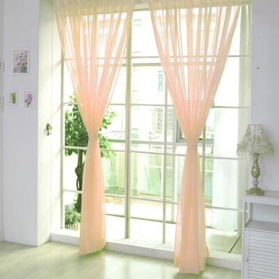 

Siaonvr 1 PCS Pure Color Tulle Door Window Curtain Drape Panel Sheer Scarf Valances