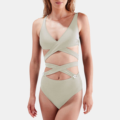 

Saidsome Women Swimwear Beachwear 2 Pieces Solid Bandage Bikini Swimsuit Bathing Suit