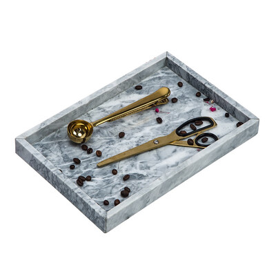

luxetec Marble tray scented candle dessert tray bathroom tray 7019