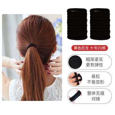 

Nika NIKA high elastic jointless hair ring hair rope rope black scalp nylon large size 20
