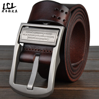 

Mens belt pin buckle leather youth Korean version of the simple wild students pure leather mens snake pants belt