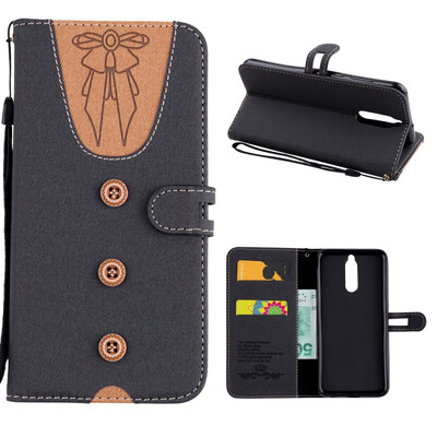 

MOONCASE Huawei Mate 10 Lite stitching embossed womens leather case - black