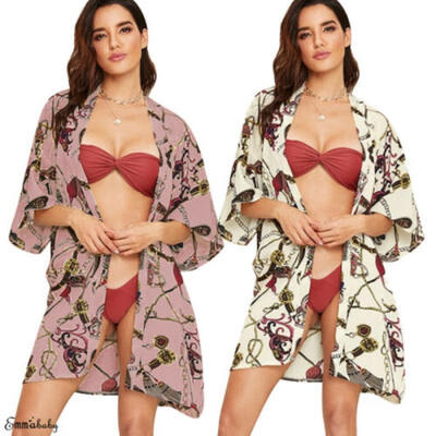

New Summer Women Swimwear Kaftan Cover Up Dress Cardigan Kimono Bikini Beachwear
