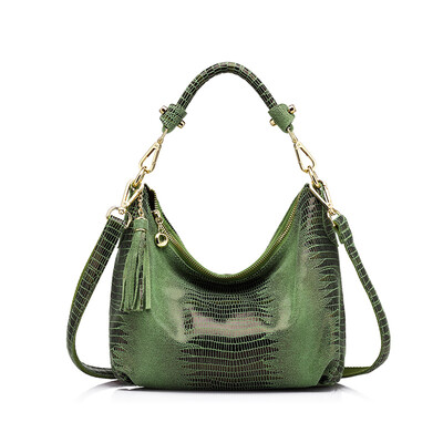 

REALER women genuine leather bags female shoulder messenger bag ladies small handbag with serpentine pattern crossbody tote bag